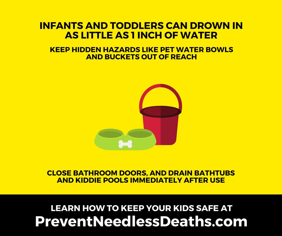 infants and toddlers can drown in 1 inch of water