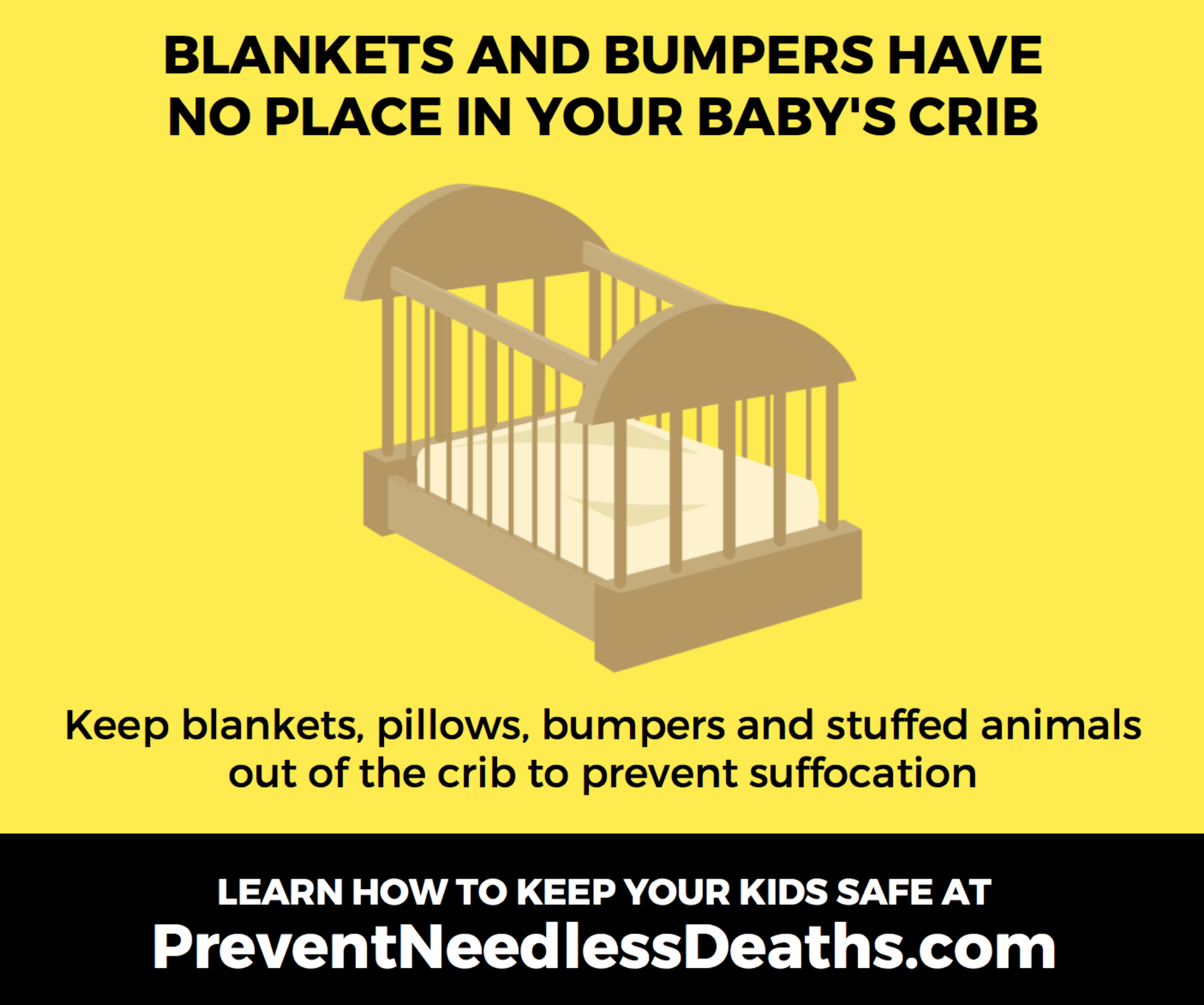 blankets and bumpers have no place in crib