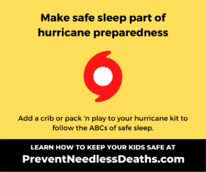make safe sleep part of hurricane preparedness
