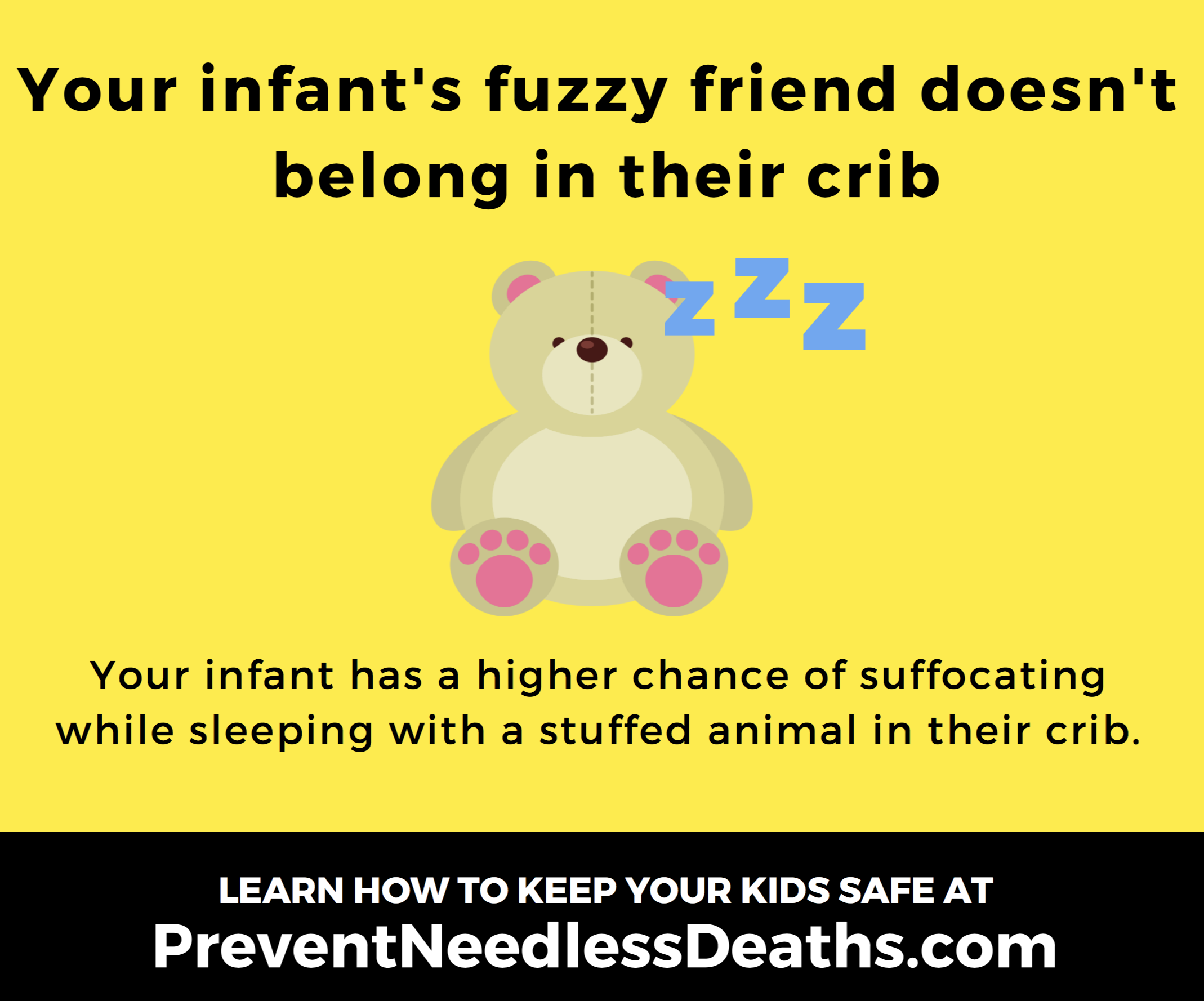 your infant's fuzzy friend doesn't belong in crib