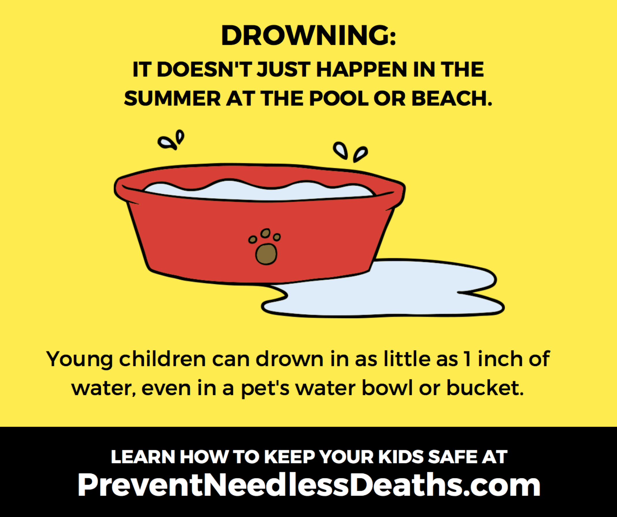 young children can drown in 1 inch of water