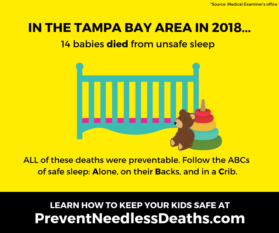 in tampa bay area in 2018 14 babies died from unsafe sleep