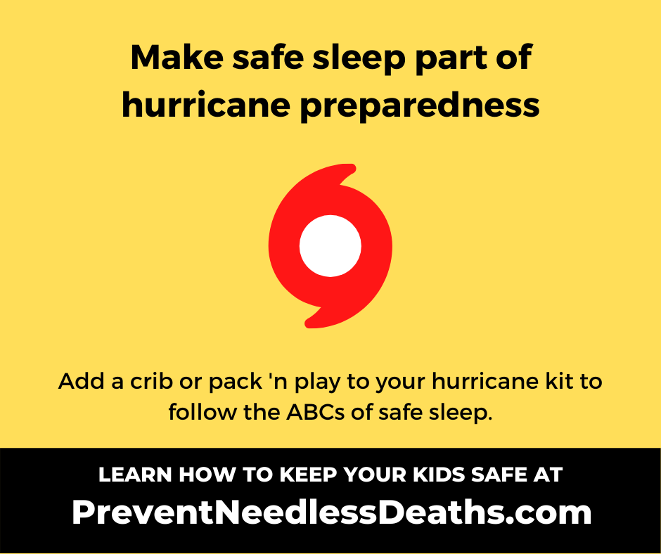 make safe sleep part of hurricane preparedness